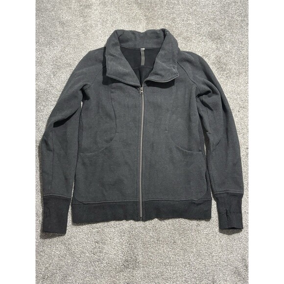 Lululemon Womens Size 12 Cozy Cuddle Up Jacket Full Zip Fleece Gray Asymmetrical - Picture 1 of 7